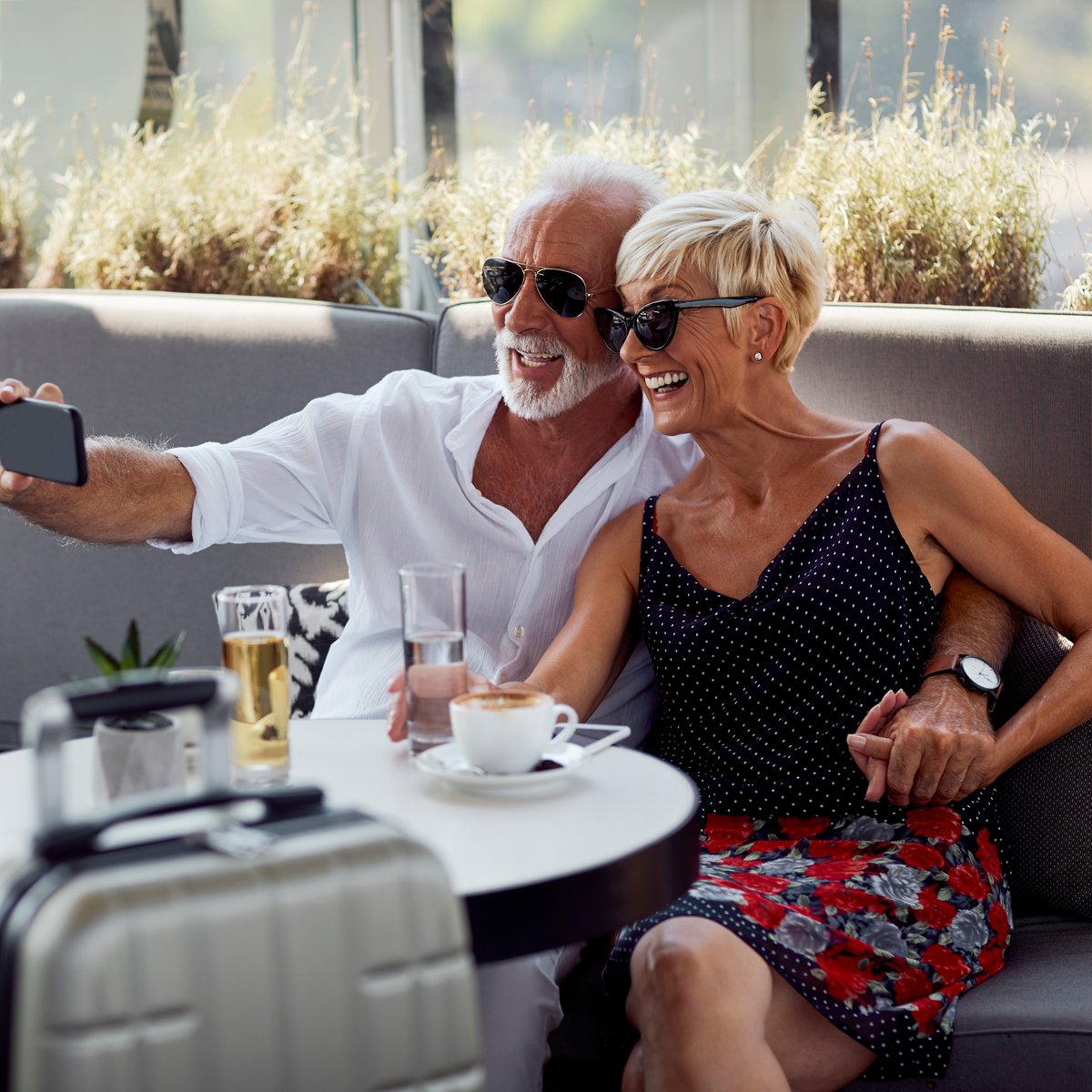 Senior travelers enjoying a trip