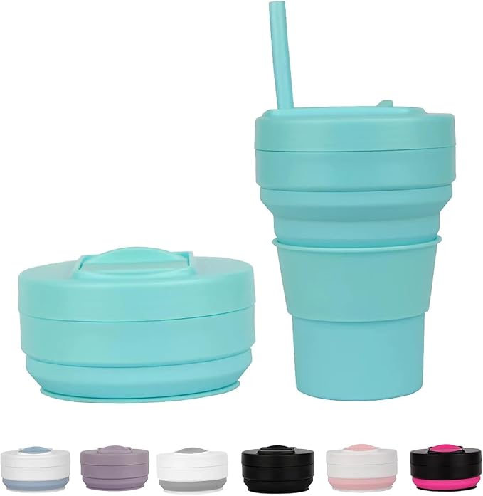 Collapsible Silicone Travel Cup HotCold Drinks Camping Hiking