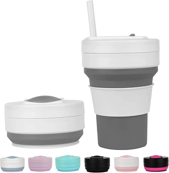 Collapsible Silicone Travel Cup HotCold Drinks Camping Hiking