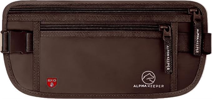Secure RFID Travel Money Belt  Passport Holder