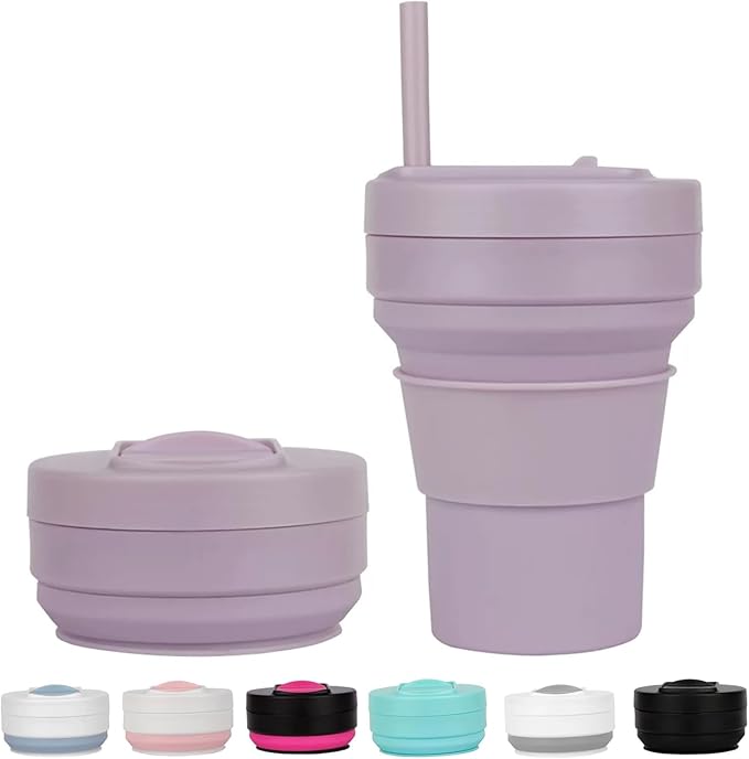 Collapsible Silicone Travel Cup HotCold Drinks Camping Hiking