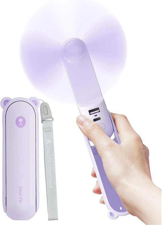 JISULIFE 4500mAh Portable Fan Max 37hr Powerbank 3 Speeds