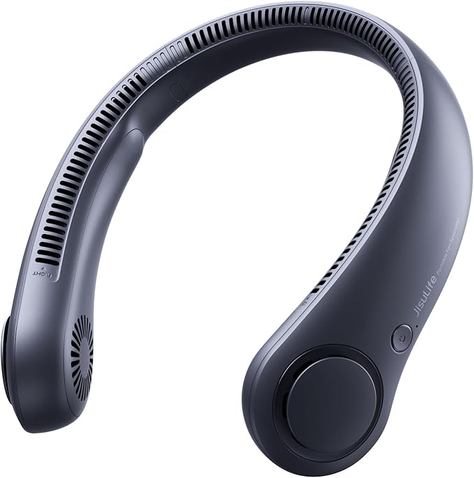 JISULIFE HandsFree Portable Neck Fan 5 Speeds 4000mAh Battery