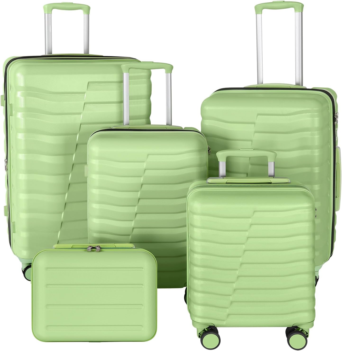 Lightweight Hardshell Spinner Luggage Set TSA Lock Avocado Green