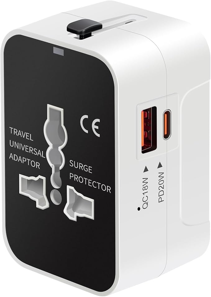 Universal GaN USBC PD Travel Adapter Fast Charge Worldwide