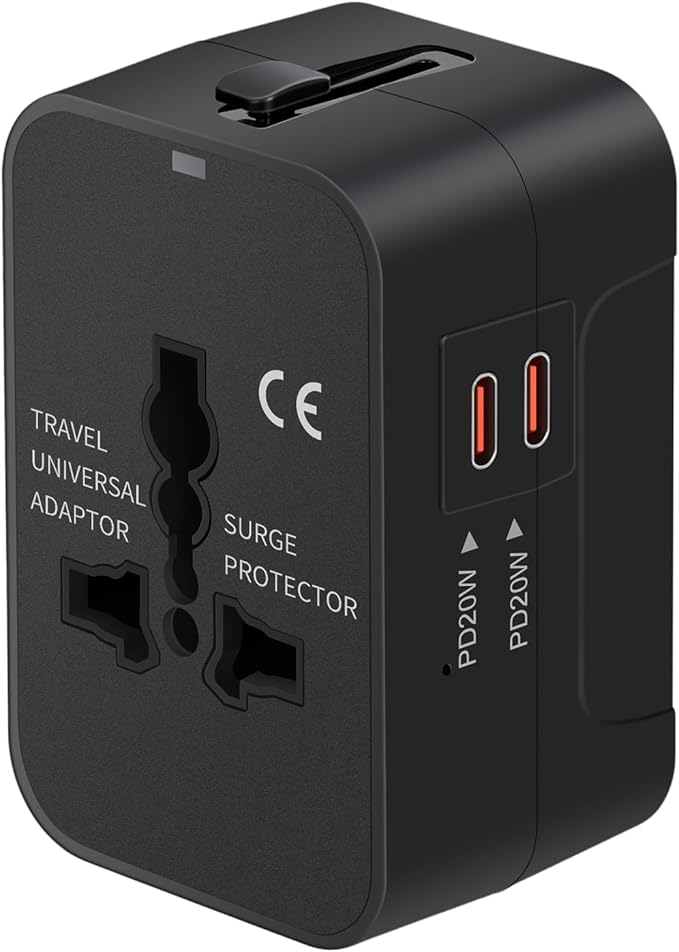 Universal GaN USBC PD Travel Adapter Fast Charge Worldwide