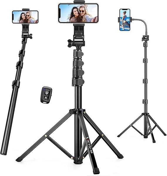 86 Tall iPhone Tripod with Flexible Gooseneck  Remote