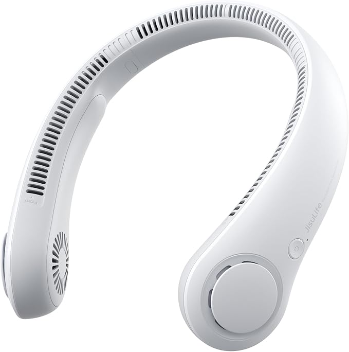 JISULIFE HandsFree Portable Neck Fan 5 Speeds 4000mAh Battery