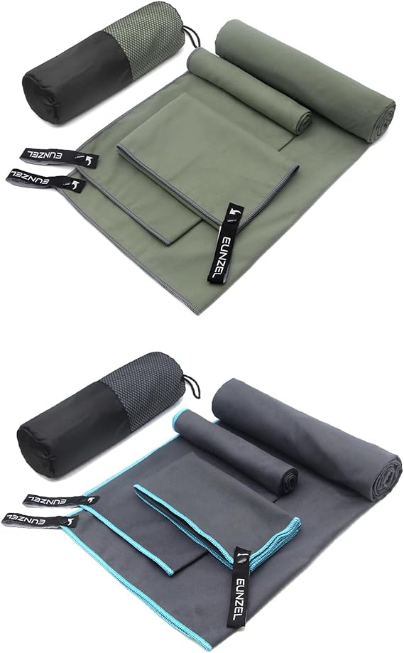 Eunzel Quick Dry Camping Towel 3Pack Army Green