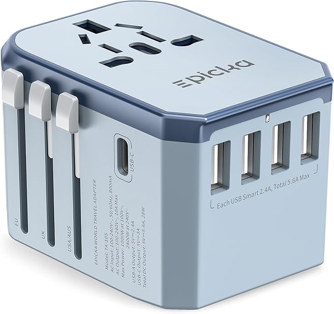 EPICKA Universal Travel Adapter Charge Worldwide with USBC