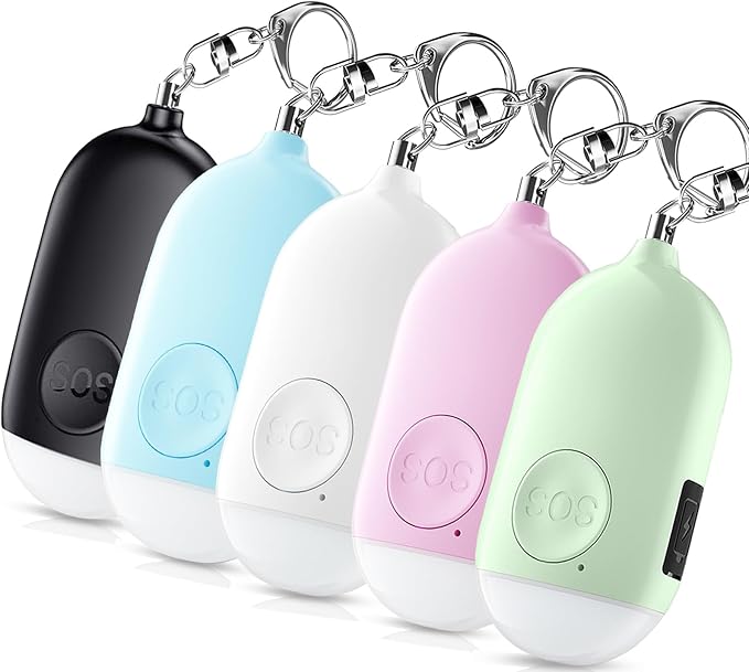 Rechargeable Personal Safety Alarm Set with Strobe Flashlight