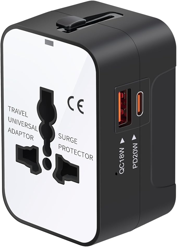 Universal GaN USBC PD Travel Adapter Fast Charge Worldwide