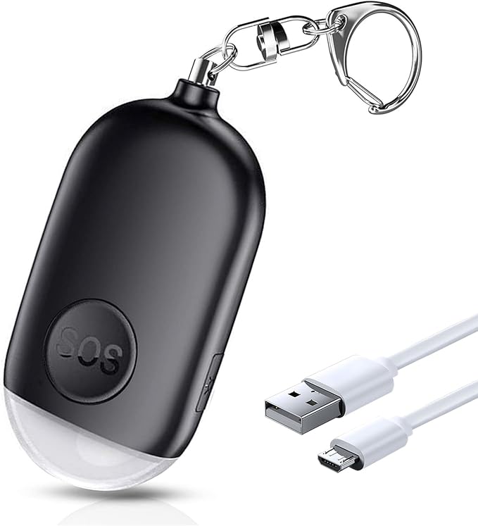 Rechargeable Personal Safety Alarm Set with Strobe Flashlight