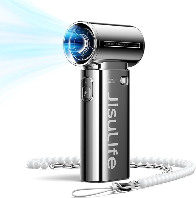 JISULIFE Life9 Turbo Handheld Fan 18H Max Cooling 5 Gear Power
