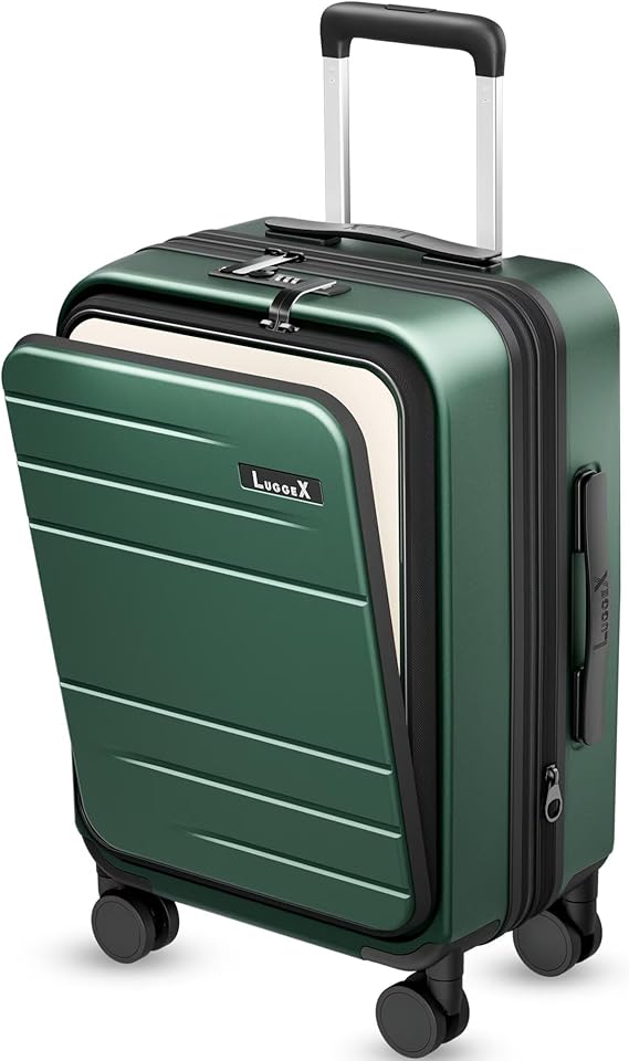 LUGGEX 28 Metallic Charcoal Expandable Spinner Suitcase