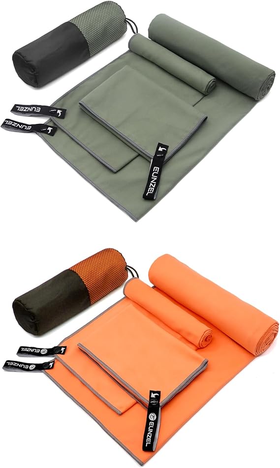Eunzel Quick Dry Camping Towel 3Pack Army Green