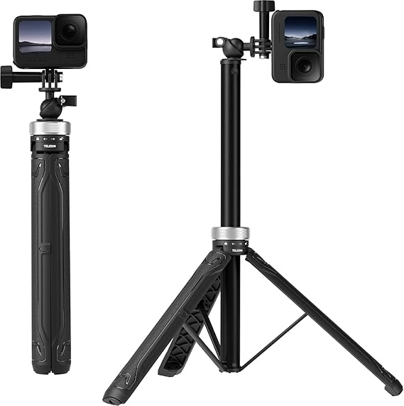 TELESIN Magnetic Mini Selfie Stick Tripod for Action Cameras