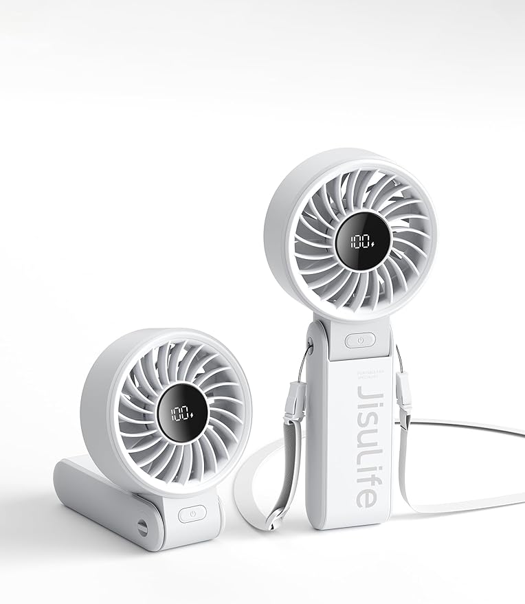 JISULIFE Life7 Foldable Fan Powerful Portable 195Hr Cooling