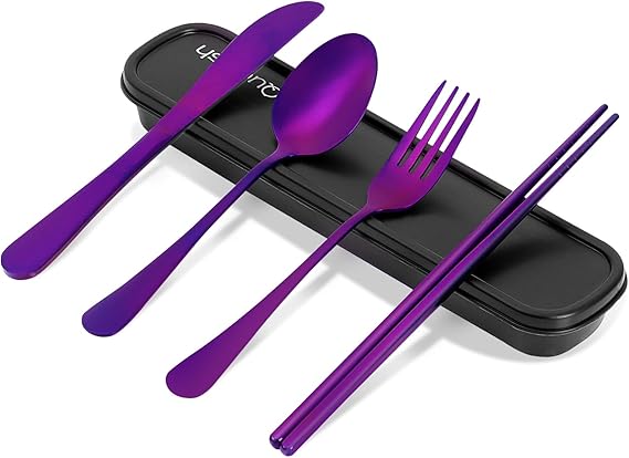 Portable Stainless Steel Travel Utensil Set with Case