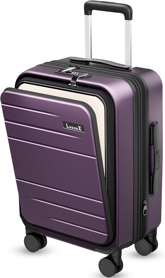 LUGGEX 28 Metallic Charcoal Expandable Spinner Suitcase