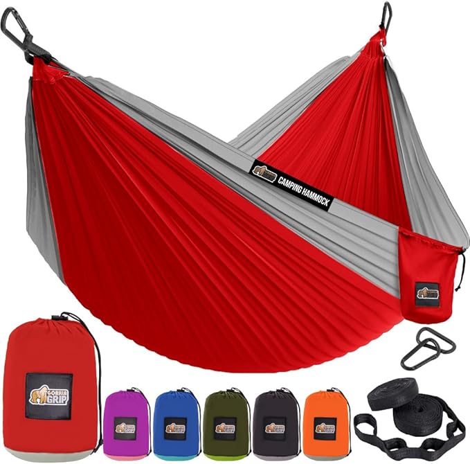 Gorilla Grip Durable 400lb Camping Hammock Blue 9x45 FT