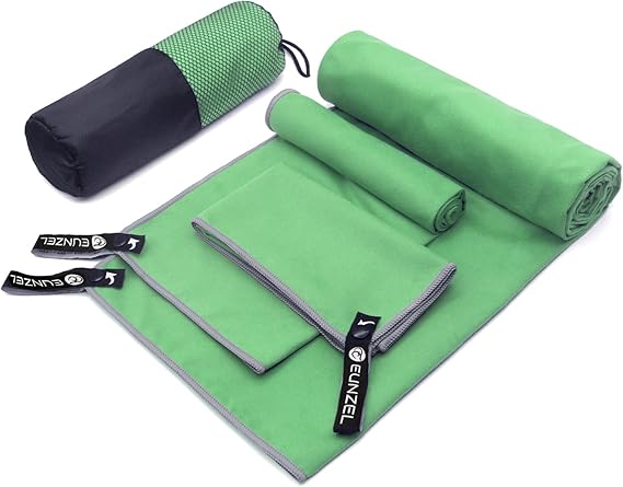 Eunzel Quick Dry Camping Towel 3Pack Army Green
