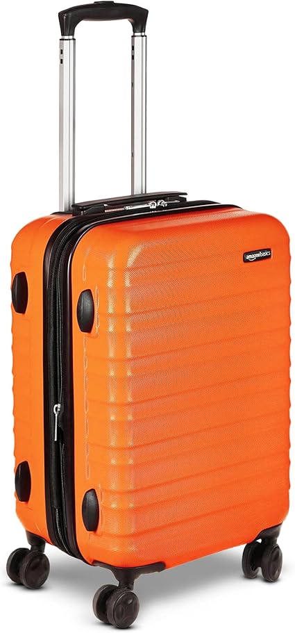Amazon Basics Rose Gold Expandable Hardside CarryOn Luggage