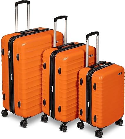 Amazon Basics Rose Gold Expandable Hardside CarryOn Luggage
