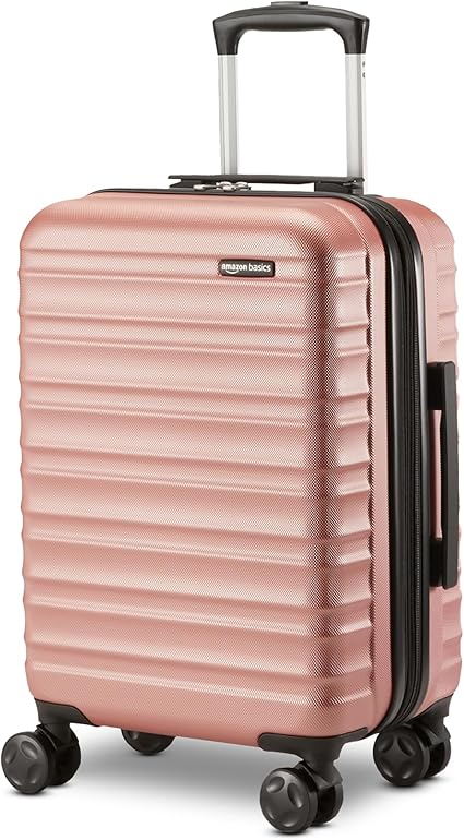 Amazon Basics Rose Gold Expandable Hardside CarryOn Luggage