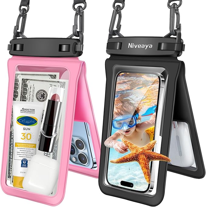 Waterproof Phone Pouch 2Pack Beach Kayak Travel Ready