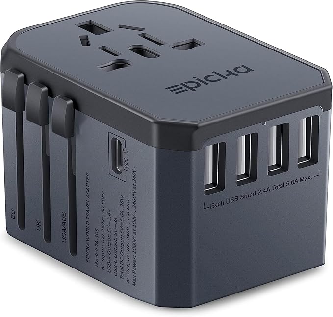 EPICKA Universal Travel Adapter Charge Worldwide with USBC