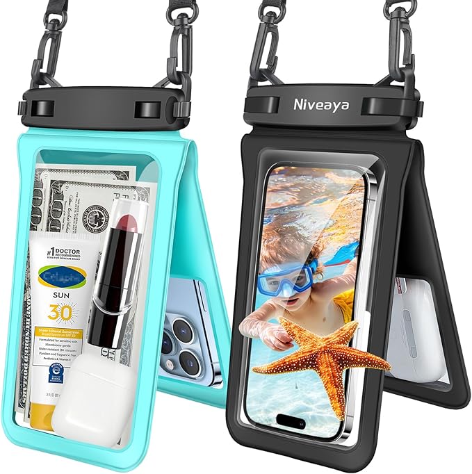 Waterproof Phone Pouch 2Pack Beach Kayak Travel Ready