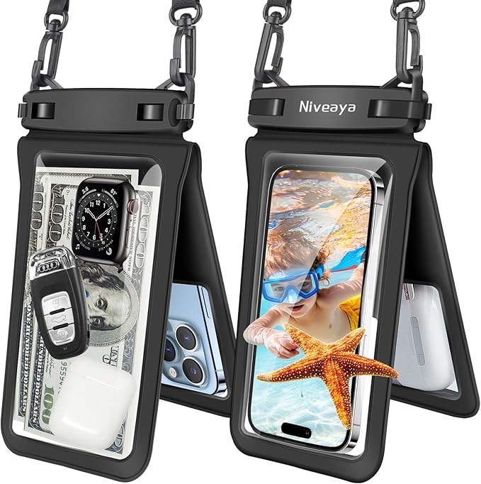 Waterproof Phone Pouch 2Pack Beach Kayak Travel Ready