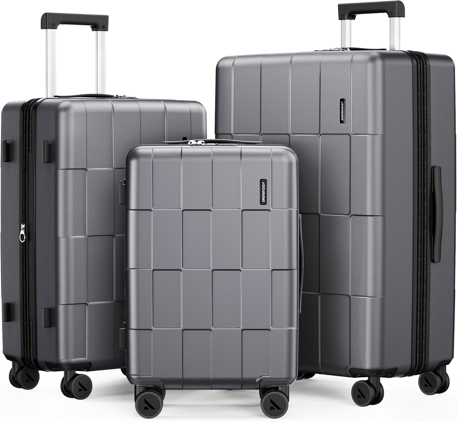 SHOWKOO Wine Red Hardside Expandable Luggage Set