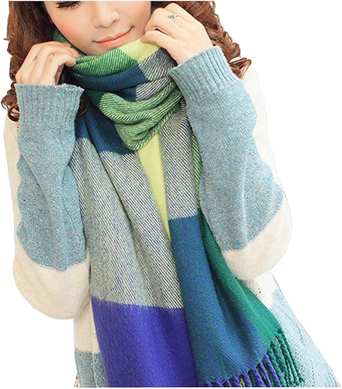 Cozy Plaid Blanket Scarf Oversized Winter Warm Wrap Gift