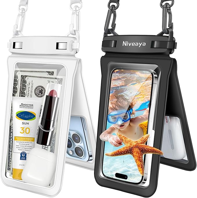Waterproof Phone Pouch 2Pack Beach Kayak Travel Ready