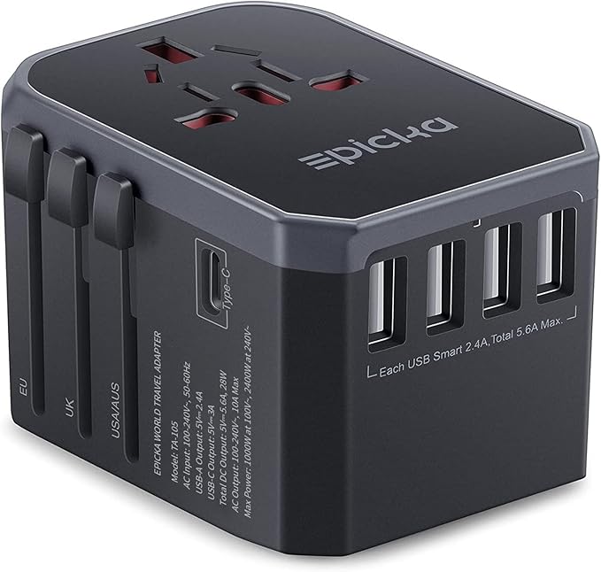 EPICKA Universal Travel Adapter Charge Worldwide with USBC
