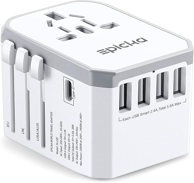 EPICKA Universal Travel Adapter Charge Worldwide with USBC
