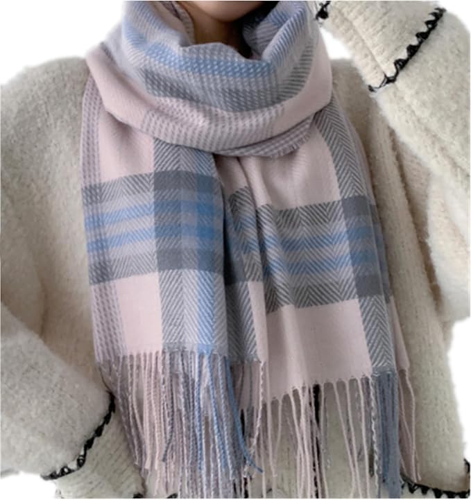 Cozy Plaid Blanket Scarf Oversized Winter Warm Wrap Gift