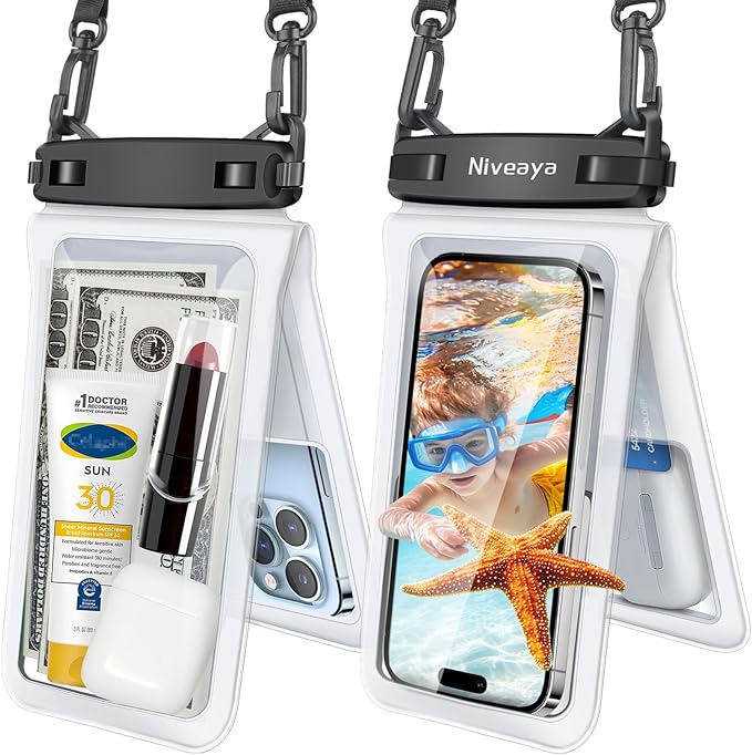 Waterproof Phone Pouch 2Pack Beach Kayak Travel Ready