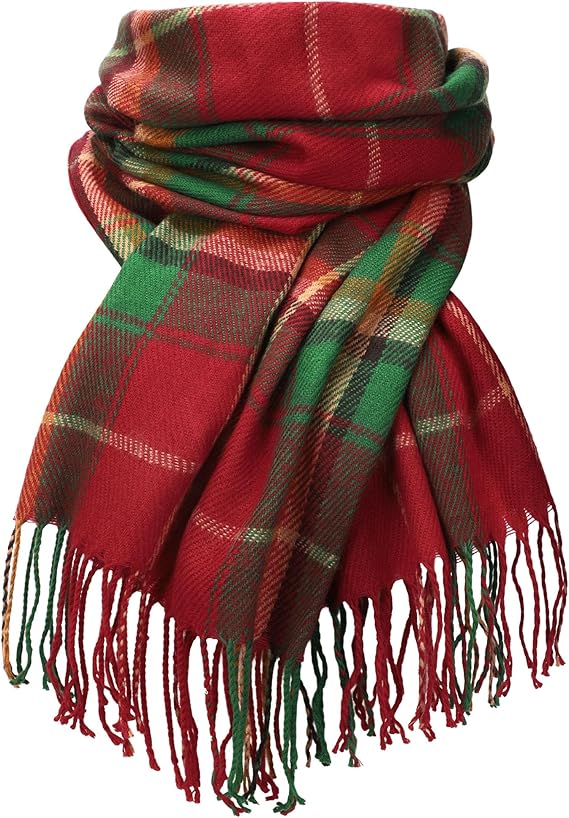 Cozy Plaid Blanket Scarf Oversized Winter Warm Wrap Gift
