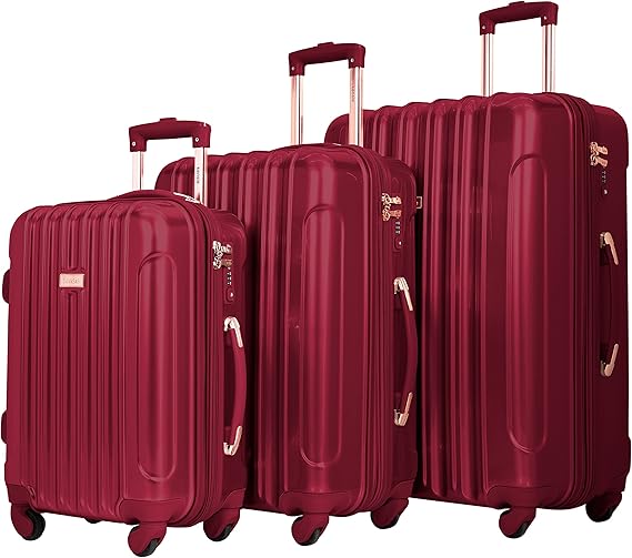 kensie Women's Alma Luggage Set, Rose Gold, 20-Inch Carry-On