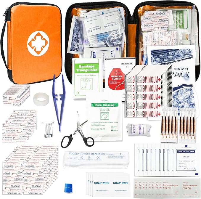 300Piece Portable Red First Aid Survival Kit HomeCarOutdoor