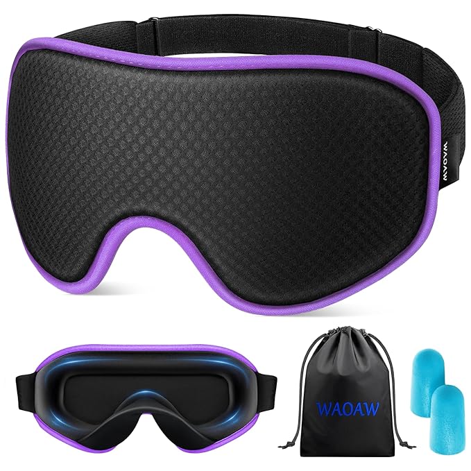 WAOAW Blackout Sleep Mask Comfortable 3D Breathable Eye Mask