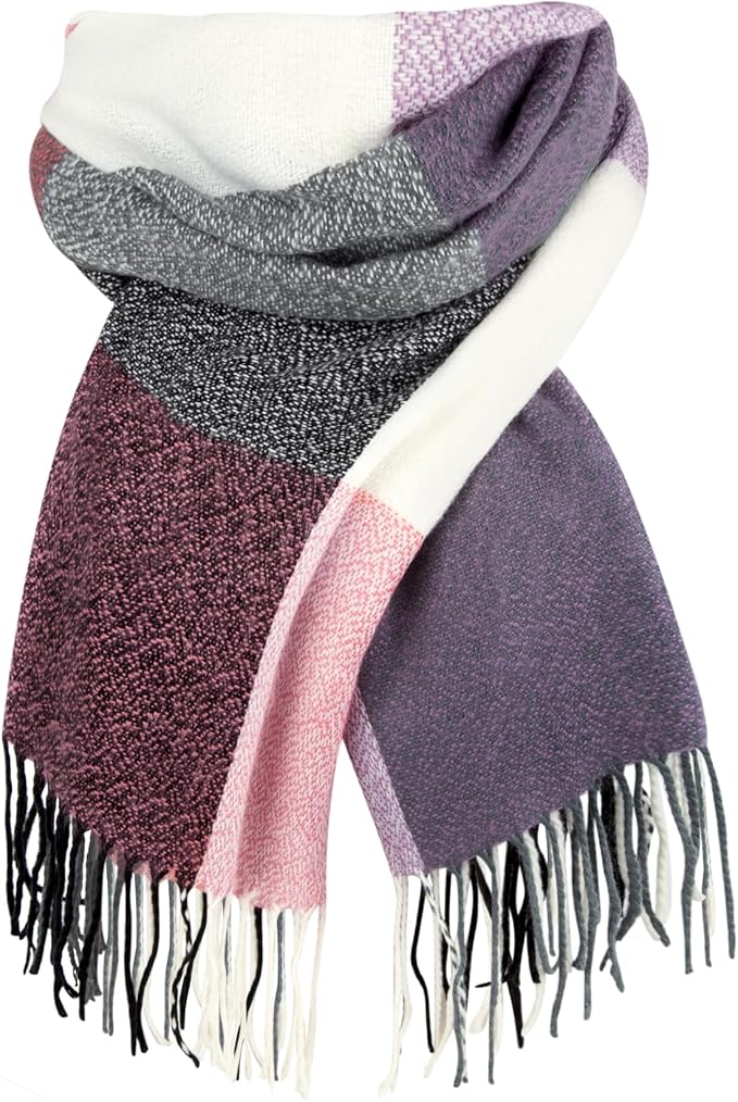 Cozy Plaid Blanket Scarf Oversized Winter Warm Wrap Gift