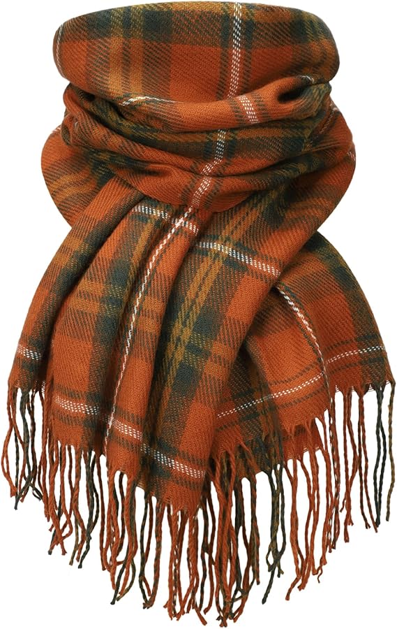 Cozy Plaid Blanket Scarf Oversized Winter Warm Wrap Gift