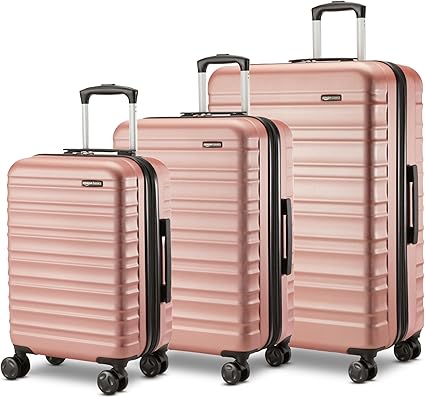 Amazon Basics Rose Gold Expandable Hardside CarryOn Luggage