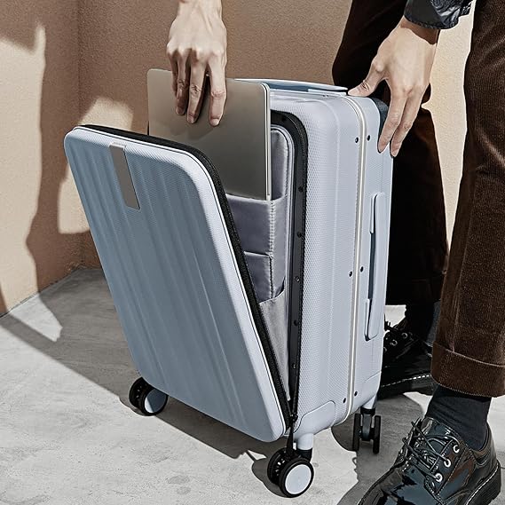 Hanke 20 Hard Shell CarryOn TopOpening TSA Blue