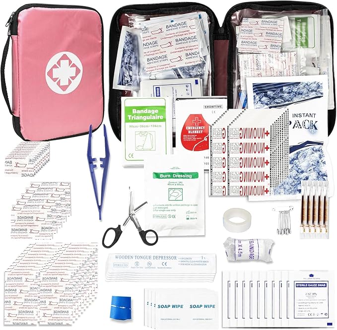 300Piece Portable Red First Aid Survival Kit HomeCarOutdoor
