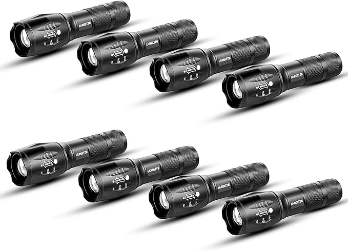 Tactical LED Flashlight 4Pack Hurricane Ready WaterResistant 5 Modes